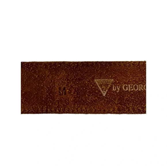 Guess By Georges Marciano Genuine Leather Brown Belt With Embellished Buckle M - Picture 6 of 7